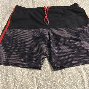 Nike Black and Red Men's Swim Trunks